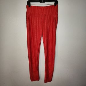 XXL Red Ruched Leggings